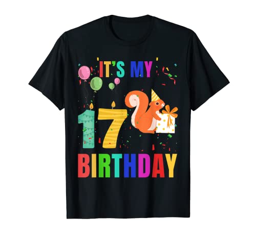 ardilla 17 cumpleaños divertido ardillas amante de los animales gráfico Camiseta