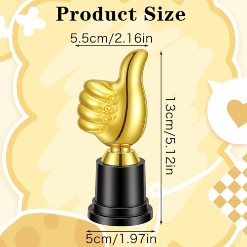 HekouJiub Daumen Hoch Trophäe Golden Finger Pokal Hand Trophäe Pokal Auszeichnung Finger Geste Schreibtisch Statuen Skulptur Für Preisverleihung Party Sport Gewinner