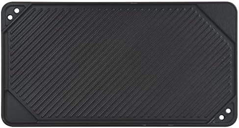 JEASOM Reversible Griddle Pan Nonstick Griddle Grill Pan, Two Burner Cast Iron Griddle, Portable for Indoor Stovetop or Outdoor Camping BBQ Griddle, 20 Inch x10.5Inch.