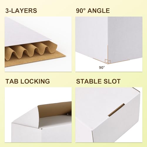 Image of WIFTREY 8x8x4 Shipping Boxes 30 Pack, White Packing Box for Small Business, 8 x 8 x 4 Corrugated Cardboard Boxes for Mailing, Mailing, Shipping