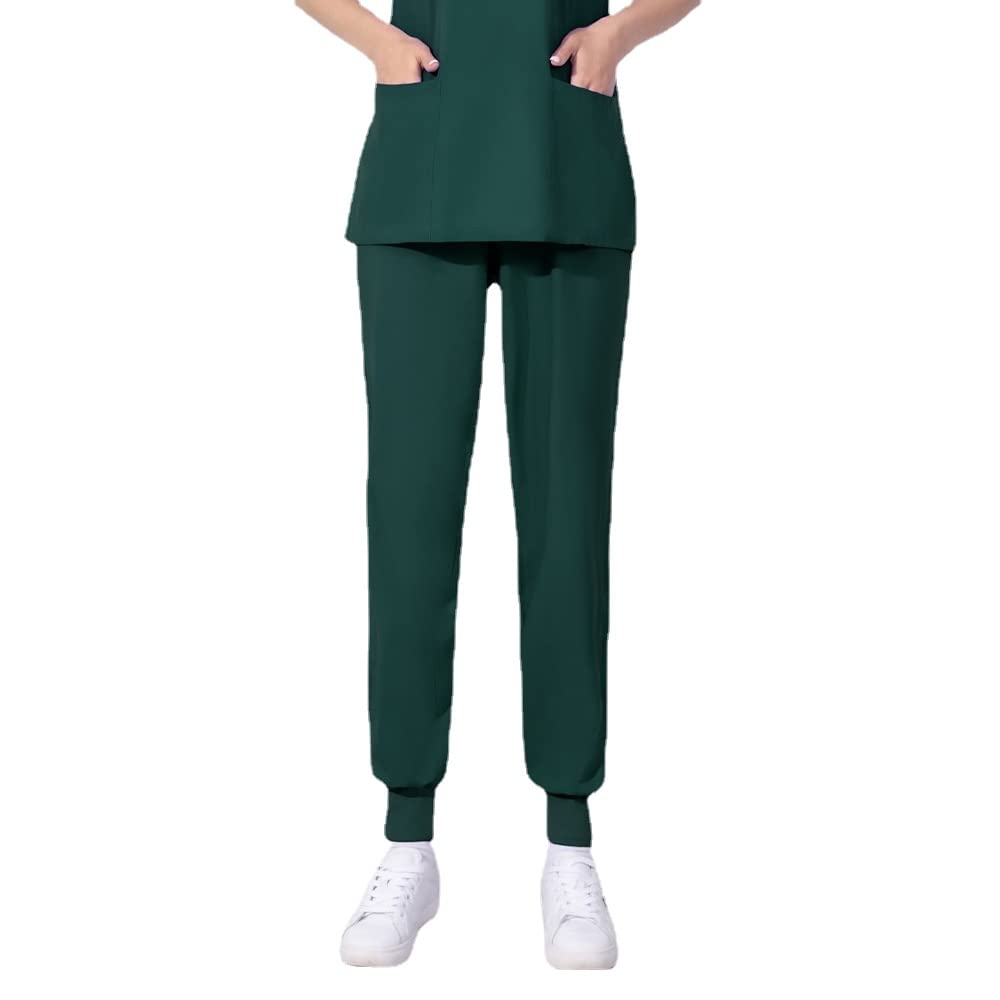 Women's Elastic Waistband Jogger Pant Scrub Pants Nurse Beautician Lab Scrubs Pet Shop Hospital Doctor Nurse Workwear (Green,M,Medium)