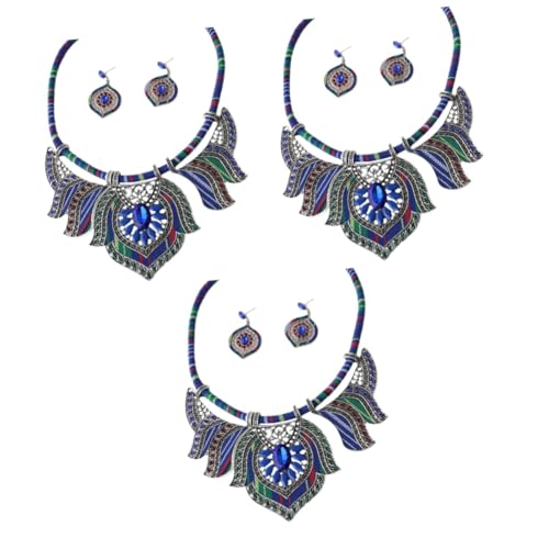 Pendientes y collar bohemio para mujer GALPADA, conjunto de joyería étnica vintage