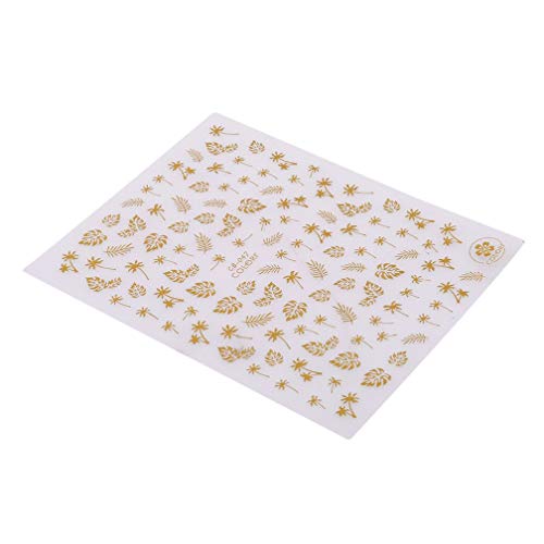 3D Flower Decal Nail Art Sticker Gold New