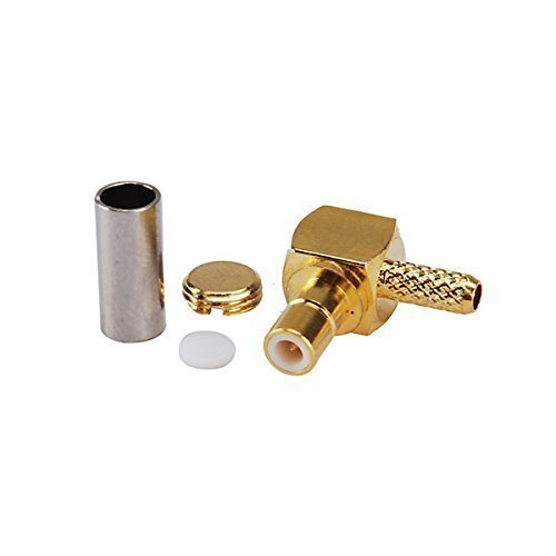 5pcs Rf Electronics Wirie Terminal Coaxial Cable Copper Alloy Connector SMB Jack Right Angle Crimp for Rg174 Rg316 Lmr100 Ships from USA