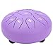 Steel Tongue Drum 6in 11 Tones Carbon Steel Mini Percussion Instrument - Outdoor Sound, Durable Construction, Garden Relaxation (Purple)