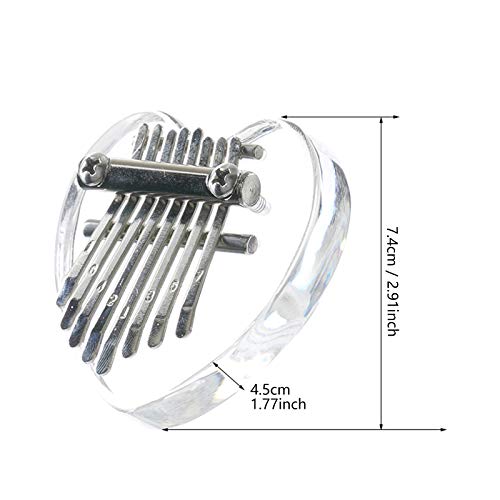 Mini Kalimba, 8 Tasten Daumenklavier, Transparentes Acryl Holz Daumenklavier Musikinstrument Geschenk für Anfänger, Erwachsene und Kinder (Heart-shaped) - Image 4