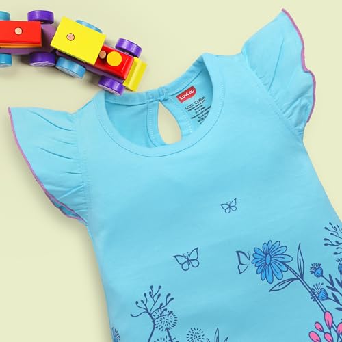 Image of LuvLap Baby Girls Regular Fit 100% Cotton Half Sleeves Girls Top CoSet Pack of 3