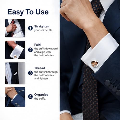 Mancuernillas Personalizadas para Hombre, Regalo de Boda miniatura 4