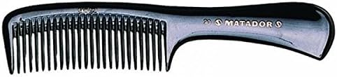 MATADOR SAW CUT PROFESSIONAL EBONITE HARD RUBBER NO. 30 RAKE HANDLE COMB