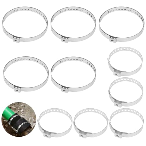 10 Piezas CV Abrazadera, Abrazaderas Junta Homocineticas Ajustables de Acero Inoxidable, Abrazaderas Metalicas para Guardapolvo, 5 Grandes y 5 Pequeñas Abrazaderas de Manguera Set para Coches