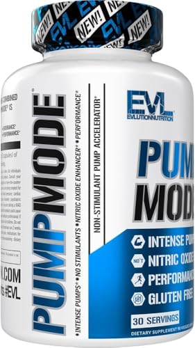 Image of Evlution Nutrition PumpMode - Nitric Oxide Supplement - Non Stimulant Supplement with Arginine Betaine and Pine Bark for Maximum Pumps and Performance - Gluten Free Pre Workout Supplement