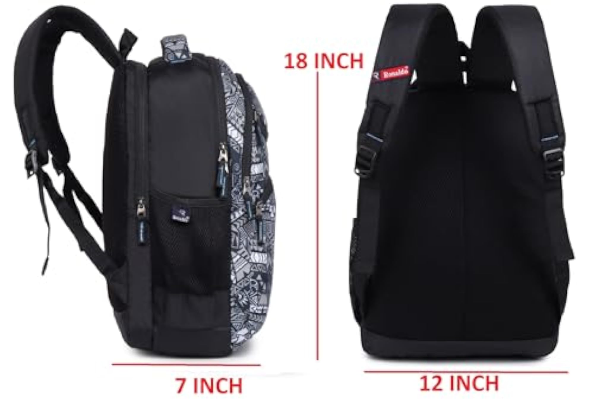 Casual Black Warrior School Backpack, Multi-Purpose Bag