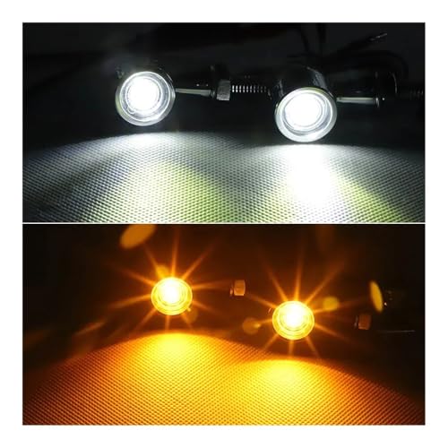 Feu arrière moto argent avec clignotant LED DRL et feu stop