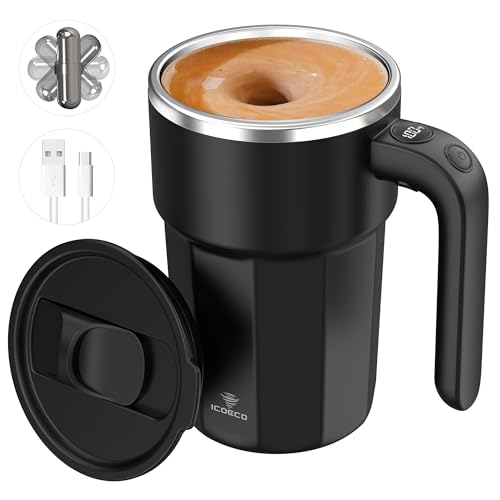 Self Stirring Mug, 12oz Electric Mixing Cup, Cream | Rechargeable, Gift for Coffee Lovers & Office...