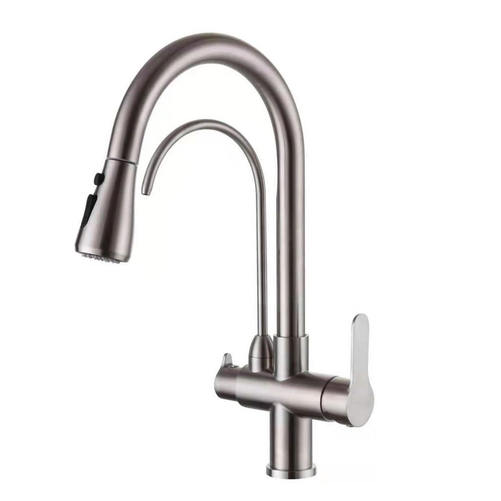 Robinet de cuisine 3 en 1 avec douchette pour éliminer le calcaire de l'eau