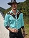 COOFANDY Mens Shirts Stylish Casual Rose Floral Embroidered Western Cowboy Button Down Shirts