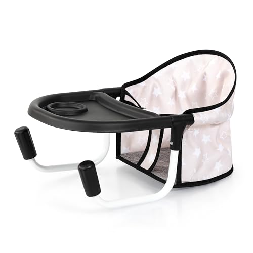 65931AA Seggiolino per bambole con vassoio integrato egolabile in base alle dimensioni del piano del tavolo per fino a 0,46 mt. da