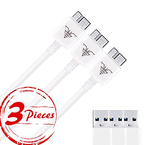 Galaxy S5 Cable, CellTron 3 Pieces USB 3.0 Ultra Fast Sync Charging Data Cable for Samsung Galaxy Note 3, Galaxy S5 SV, Galaxy Tab Pro 12.2, Samsung Galaxy Note Pro 12.2 - 3 Feet White- Retail Packging