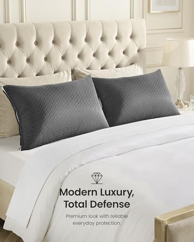 2 Pack Airsoft Fabric Pillow Protectors Queen Size, Soft 3D Pillow Cases — view 7