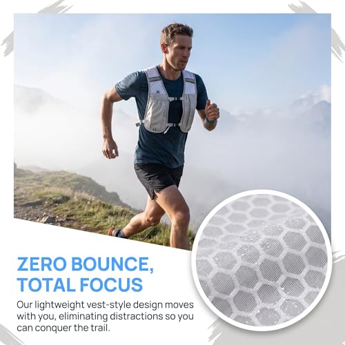 Chaleco de hidratación para correr unisex ajustable con botella para deporte al aire libre 2