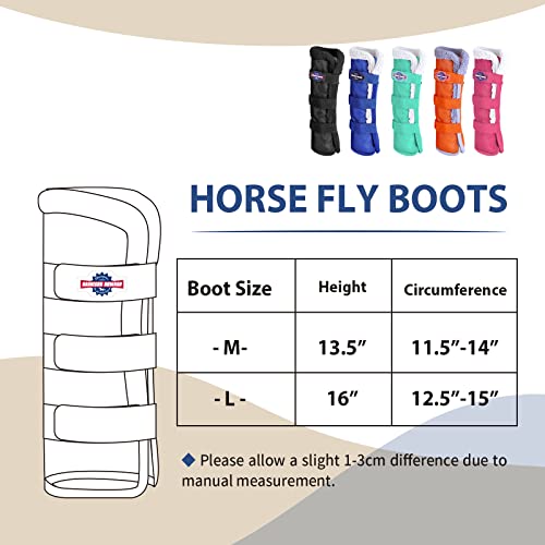 Image of Harrison Howard Horse Fly Boots Summer Protection with Fleece Trim to Eliminate Rubbing Comfortable and Ventilating Mesh Leg Guards Sold in Pair Deep Blue L