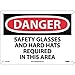 NMC D610AB, Danger Safety Glasses and Hard Hats Required Sign