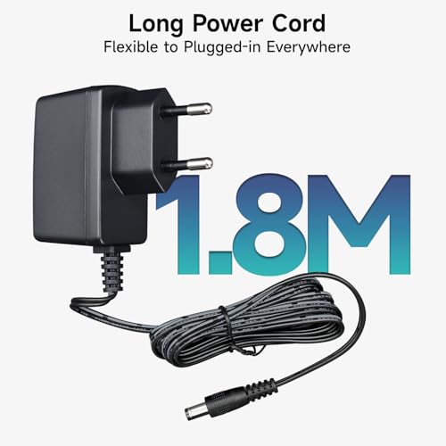 Netzteiladapter 6 V 1 A 6 W 1,8 m, AC/DC-Schaltadapter (Eingang 100 – 240 V, Ausgang 6 Volt 1 A), Transformatorstecker zur Wandmontage, CE-gelistet
