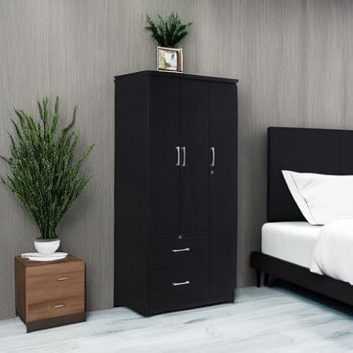 Hodedah HID8020 BLACK (MOP) Bedroom Armoires, 21"D X 36"W X 72"H thumb #7