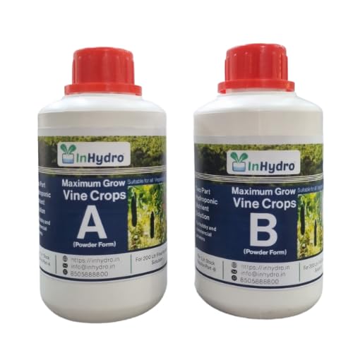Hydroponics General Vine Crop A & B Nutrients Specilally Formulated for Vine Crops like tomatoes,pumpkin,cucumber etc, Makes 200 Ltr hydroponics Solution (Powder form)