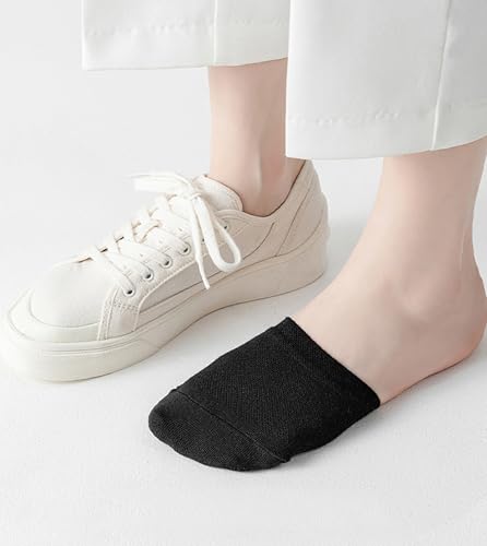 Women's Toe Topper Socks Cotton Half Socks for Women Grip Non Slip Liner No Show Toe Covers for Mules 6/8 Pairs3