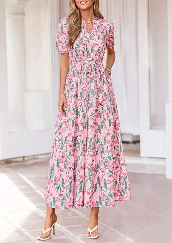 Image of PRETTYGARDEN Women's Summer Boho Floral Maxi Dresses