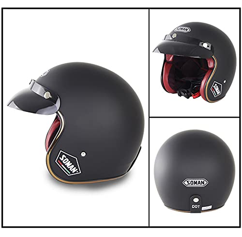 ZLYJ Casco Moto retrò Harley Mezzo Casco Viso