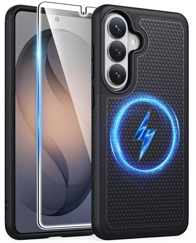 Image of FNTCASE for Samsung Galaxy S26 Plus Case: [Compatible with Magsafe] [Magnetic Phone Cover with Screen Protector] Military Grade Drop Protection Anti-Slip Dual Layer Shockproof (Magnetic)