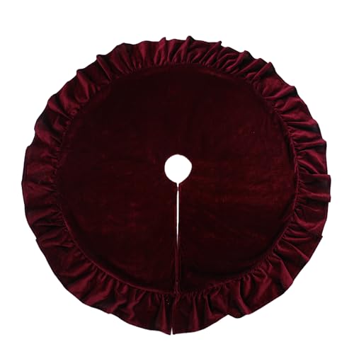 EWAIDI 48-Inch Large Ruffled Velvet Christmas Tree...