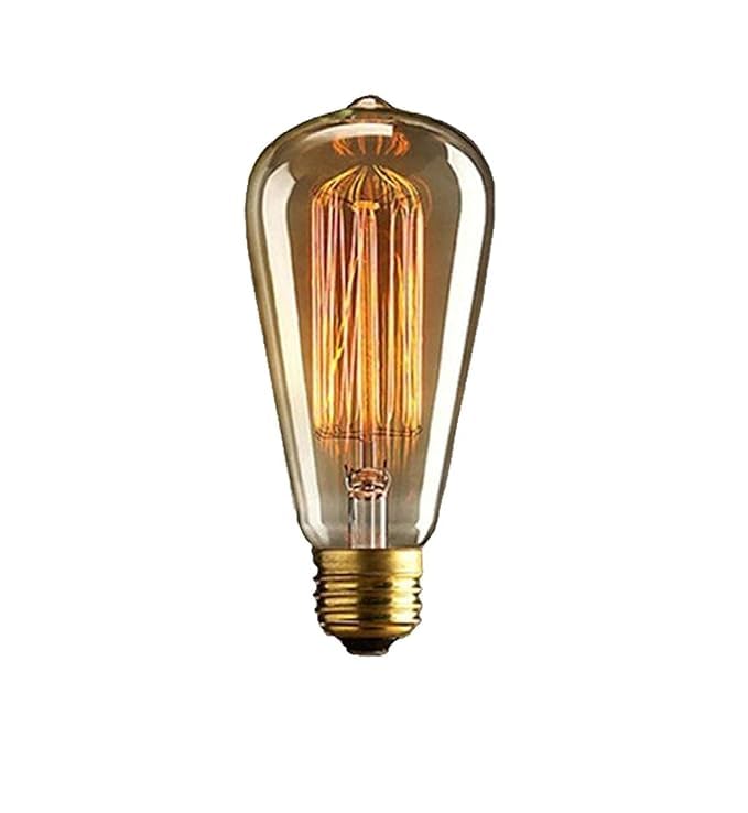 LIODOR Twelve Amber Glass ST-64 Golden Bulb for Pendant Lamps and Chandeliers- Cool White, Warm White and Neutral White, Bulb for Ceiling Lamps and Decoration 1