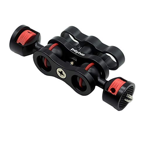 60% Off Discount Poyinco Articulating Magic Arm with Double Ballheads Monitor Mount for Field Monitor, Lights, Audio Recorders … (Black & Red)