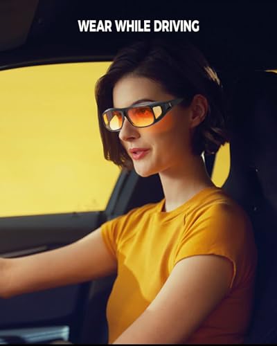 Image of Night Driving Glasses for Men Women Fit Over Sunglasses Anti Glare Polarized HD Night Vision Glasses