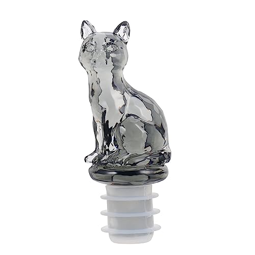 ROMISBABA Tapón de Vino de Silicona con Forma de Gato Reutilizable y Seguro Cierre Hermético para Botellas de Vino y Champán Decoración para Fiestas y Conservación Óptima