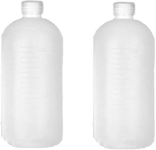 Botella de plástico de 33.8 fl oz34 oz de reactivo químico graduado de laboratorio de boca pequeña botella de sellado de muestra con tapón interior
