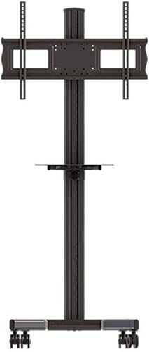 Miniatura 3 de Crimson M631 Carrito móvil con estante de metal, ajuste de altura e inclinación para pantallas de plasma, LCD o LED, negro, capacidad de peso de