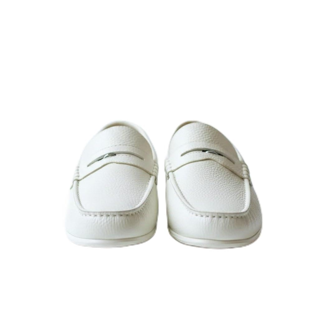 costoso italiano Men's Premium White Leather Penny Loafers | Luxury Slip-On Dress Shoes for Business, Casual & Summer Wear-picture-43