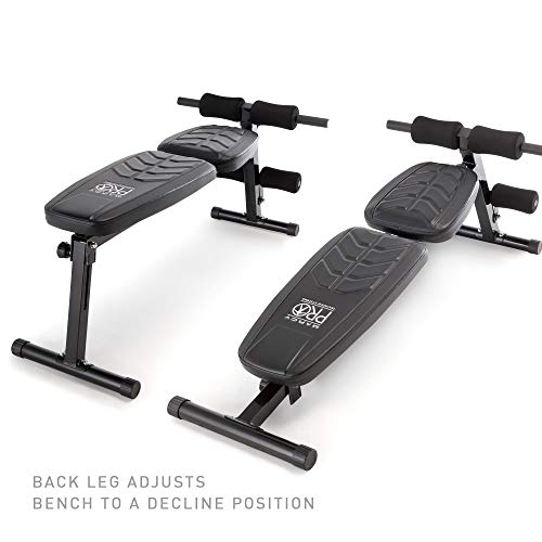 Marcy Multi-Position Utility Bench with Adjustable Hyper-Extension Anchor, 250-lb Max. Capacity Home-Gym Equipment PM-4880, Black