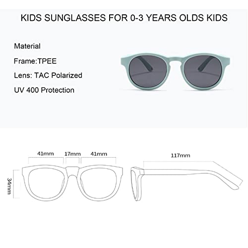Baby Sunglasses with Strap Polarized Flexible UV400 for Infant Toddler Boys Girls Age 0-24 Months2