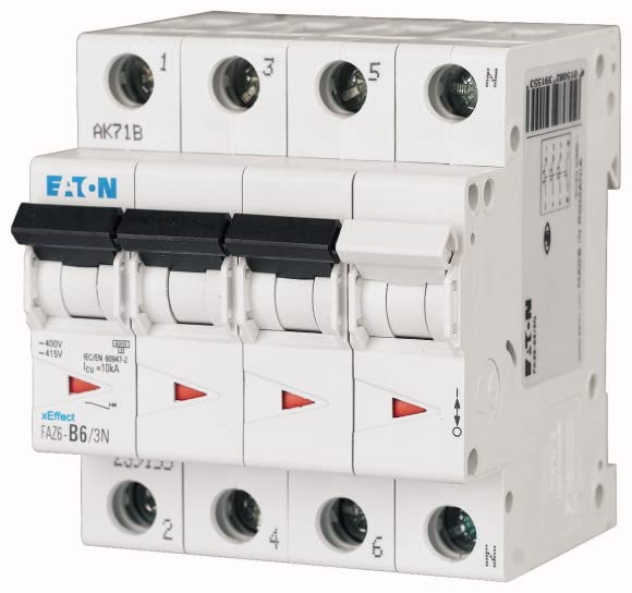 EATON FAZ6-C16/3N Interruptor Automático Magnetotérmico FAZ6, 3P+N, 16A, Curva C