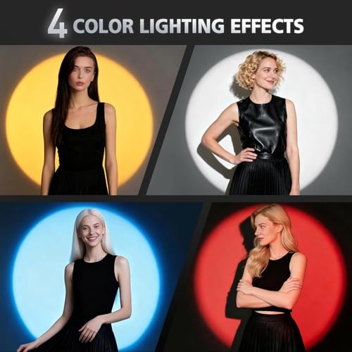 Image of RGB Photography Flashlight 10W LED Video Spotlight with 4 Colors, 20 GOBO Filters, Adjustable Beam Zoom, Portable Rechargeable Light for Photo & Content Creation