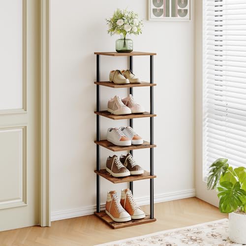 HOOBRO Schuhregal, 6-lagiges Eckschuhregal, schmales Schuhablage, Schuhschrank, Schuhständer, Flur, Schlafzimmer… – Ansicht 2