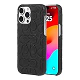 [Coach] iPhone 15 Pro Max ケース Leather Slim Wrap Case 正規品 コーチ (Black Emboss Signature C Pebbled Leather)