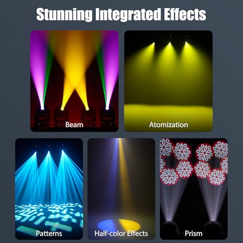 Image of 2-Pack 250W 3-in-1 Beam /Spot /Wash with Zoom Function Stage Lighting 17GOBO 10 Color Rotating Prisms Strobe Frost Effect Controlled by DMX 18CH