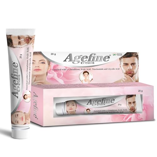 Healing Pharma - Agefine L- glutathione/Glycolic Acid & kojic Acid Cream for Face/Skin Whitening/Pigmentation/Darks Spot/Dark Circle & Acne Spots | Anti Aging Cream for Women & Men Daily Use - 20g