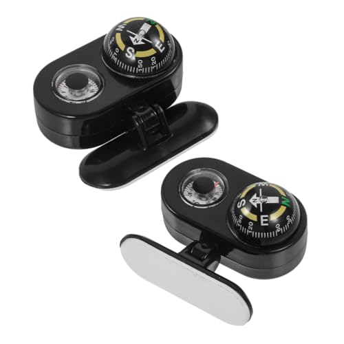 Unomor 2pcs Compass for Car Auto Dashboard Compass Adjustable Ball Compass Plastic Dash Mount Car Compass Black